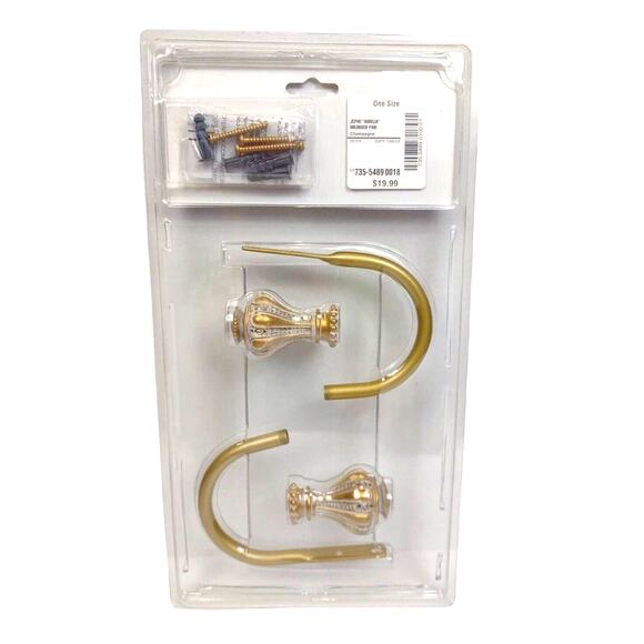 JC Penney Home Collection AURELIA Satin Gold Scarf Holders Curtain Holdbacks - Picture 3 of 8